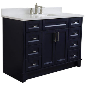 Bellaterra Home Vanity BellaTerra Home 49" Single sink vanity in Blue finish with White quartz and rectangle sink 400700-49S-BU-WER