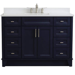 Bellaterra Home Vanity BellaTerra Home 49" Single sink vanity in Blue finish with White quartz and rectangle sink 400700-49S-BU-WER