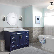 Load image into Gallery viewer, Bellaterra Home Vanity BellaTerra Home 49&quot; Single sink vanity in Blue finish with White quartz and round sink 400700-49S-BU-WERD
