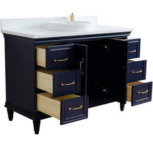 Bellaterra Home Vanity BellaTerra Home 49" Single sink vanity in Blue finish with White quartz and round sink 400800-49S-BU-WERD