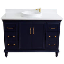 Load image into Gallery viewer, Bellaterra Home Vanity BellaTerra Home 49&quot; Single sink vanity in Blue finish with White quartz and round sink 400800-49S-BU-WERD