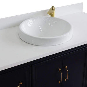 Bellaterra Home Vanity BellaTerra Home 49" Single sink vanity in Blue finish with White quartz and round sink 400800-49S-BU-WERD