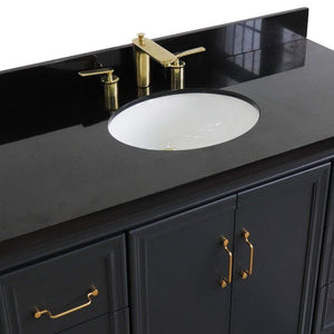 Bellaterra Home Vanity BellaTerra Home 49" Single sink vanity in Dark Gray finish with Black galaxy granite and and oval sink 400800-49S-DG-BGO