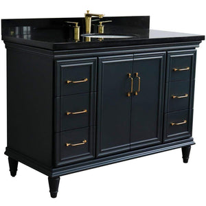 Bellaterra Home Vanity BellaTerra Home 49" Single sink vanity in Dark Gray finish with Black galaxy granite and and oval sink 400800-49S-DG-BGO