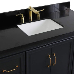 Bellaterra Home Vanity BellaTerra Home 49" Single sink vanity in Dark Gray finish with Black galaxy granite and rectangle sink 400800-49S-DG-BGR