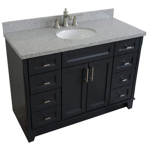 Bellaterra Home Vanity BellaTerra Home 49" Single sink vanity in Dark Gray finish with Gray granite and and oval sink 400700-49S-DG-GYO