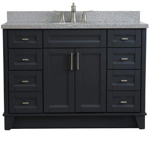 Bellaterra Home Vanity BellaTerra Home 49" Single sink vanity in Dark Gray finish with Gray granite and and oval sink 400700-49S-DG-GYO