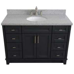 Bellaterra Home Vanity BellaTerra Home 49" Single sink vanity in Dark Gray finish with Gray granite and and oval sink 400700-49S-DG-GYO
