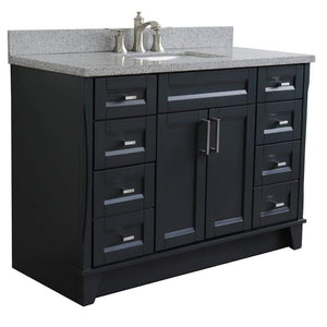Bellaterra Home Vanity BellaTerra Home 49" Single sink vanity in Dark Gray finish with Gray granite and rectangle sink 400700-49S-DG-GYR