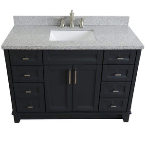 Bellaterra Home Vanity BellaTerra Home 49" Single sink vanity in Dark Gray finish with Gray granite and rectangle sink 400700-49S-DG-GYR