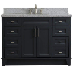 Bellaterra Home Vanity BellaTerra Home 49" Single sink vanity in Dark Gray finish with Gray granite and rectangle sink 400700-49S-DG-GYR