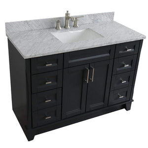 Bellaterra Home Vanity BellaTerra Home 49" Single sink vanity in Dark Gray finish with White carrara marble and rectangle sink 400700-49S-DG-WMR