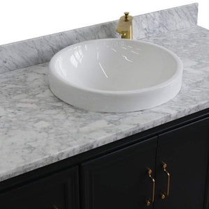 Bellaterra Home Vanity BellaTerra Home 49" Single sink vanity in Dark Gray finish with White carrara marble and round sink 400800-49S-DG-WMRD