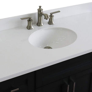 Bellaterra Home Vanity BellaTerra Home 49" Single sink vanity in Dark Gray finish with White quartz and and oval sink 400700-49S-DG-WEO