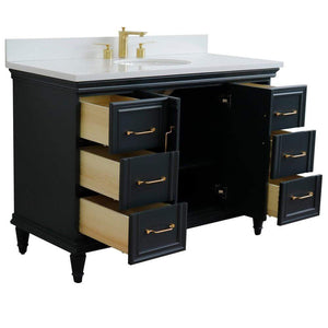 Bellaterra Home Vanity BellaTerra Home 49" Single sink vanity in Dark Gray finish with White quartz and and oval sink 400800-49S-DG-WEO