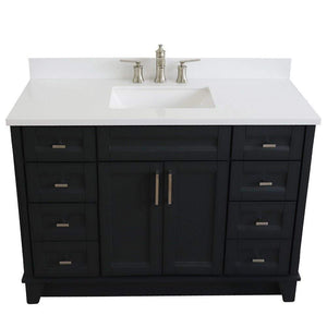 Bellaterra Home Vanity BellaTerra Home 49" Single sink vanity in Dark Gray finish with White quartz and rectangle sink 400700-49S-DG-WER