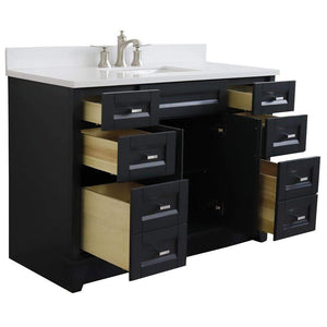 Bellaterra Home Vanity BellaTerra Home 49" Single sink vanity in Dark Gray finish with White quartz and rectangle sink 400700-49S-DG-WER