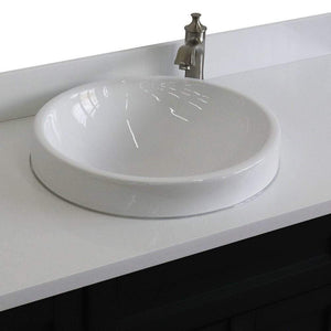 Bellaterra Home Vanity BellaTerra Home 49" Single sink vanity in Dark Gray finish with White quartz and round sink 400700-49S-DG-WERD