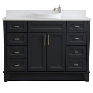 Bellaterra Home Vanity BellaTerra Home 49" Single sink vanity in Dark Gray finish with White quartz and round sink 400700-49S-DG-WERD