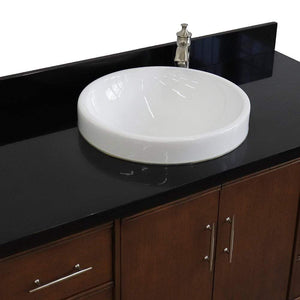 Bellaterra Home Vanity BellaTerra Home 49" Single sink vanity in Walnut finish with Black galaxy granite and round sink 400901-49S-WA-BGRD