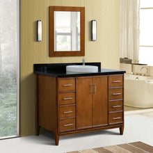 Load image into Gallery viewer, Bellaterra Home Vanity BellaTerra Home 49&quot; Single sink vanity in Walnut finish with Black galaxy granite and round sink 400901-49S-WA-BGRD