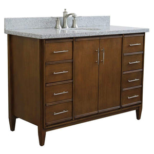 Bellaterra Home Vanity BellaTerra Home 49" Single sink vanity in Walnut finish with Gray granite and oval sink 400901-49S-WA-GYO
