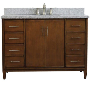 Bellaterra Home Vanity BellaTerra Home 49" Single sink vanity in Walnut finish with Gray granite and rectangle sink 400901-49S-WA-GYR