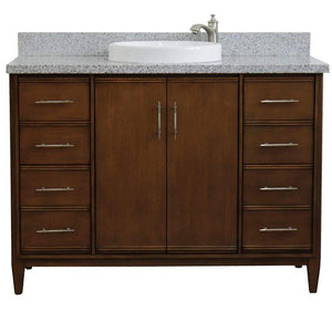 Bellaterra Home Vanity BellaTerra Home 49" Single sink vanity in Walnut finish with Gray granite and round sink 400901-49S-WA-GYRD