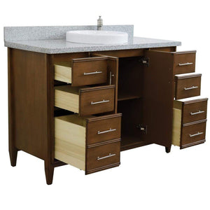 Bellaterra Home Vanity BellaTerra Home 49" Single sink vanity in Walnut finish with Gray granite and round sink 400901-49S-WA-GYRD