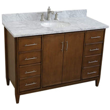 Load image into Gallery viewer, Bellaterra Home Vanity BellaTerra Home 49&quot; Single sink vanity in Walnut finish with White carrara marble and oval sink 400901-49S-WA-WMO