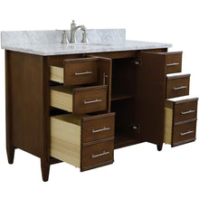 Load image into Gallery viewer, Bellaterra Home Vanity BellaTerra Home 49&quot; Single sink vanity in Walnut finish with White carrara marble and oval sink 400901-49S-WA-WMO