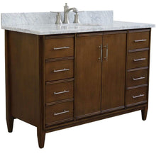 Load image into Gallery viewer, Bellaterra Home Vanity BellaTerra Home 49&quot; Single sink vanity in Walnut finish with White carrara marble and oval sink 400901-49S-WA-WMO