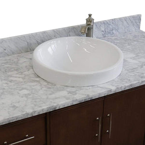Bellaterra Home Vanity BellaTerra Home 49" Single sink vanity in Walnut finish with White carrara marble and round sink 400901-49S-WA-WMRD