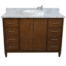 Load image into Gallery viewer, Bellaterra Home Vanity BellaTerra Home 49&quot; Single sink vanity in Walnut finish with White carrara marble and round sink 400901-49S-WA-WMRD