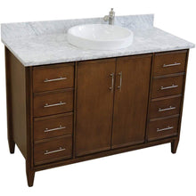 Load image into Gallery viewer, Bellaterra Home Vanity BellaTerra Home 49&quot; Single sink vanity in Walnut finish with White carrara marble and round sink 400901-49S-WA-WMRD