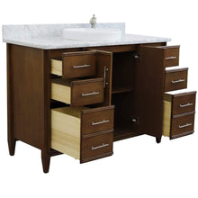 Load image into Gallery viewer, Bellaterra Home Vanity BellaTerra Home 49&quot; Single sink vanity in Walnut finish with White carrara marble and round sink 400901-49S-WA-WMRD