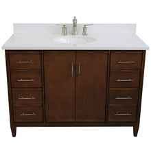 Load image into Gallery viewer, Bellaterra Home Vanity BellaTerra Home 49&quot; Single sink vanity in Walnut finish with White quartz and oval sink 400901-49S-WA-WEO