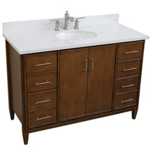Load image into Gallery viewer, Bellaterra Home Vanity BellaTerra Home 49&quot; Single sink vanity in Walnut finish with White quartz and oval sink 400901-49S-WA-WEO