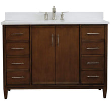 Load image into Gallery viewer, Bellaterra Home Vanity BellaTerra Home 49&quot; Single sink vanity in Walnut finish with White quartz and oval sink 400901-49S-WA-WEO