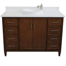 Load image into Gallery viewer, Bellaterra Home Vanity BellaTerra Home 49&quot; Single sink vanity in Walnut finish with White quartz and round sink 400901-49S-WA-WERD