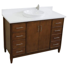 Load image into Gallery viewer, Bellaterra Home Vanity BellaTerra Home 49&quot; Single sink vanity in Walnut finish with White quartz and round sink 400901-49S-WA-WERD