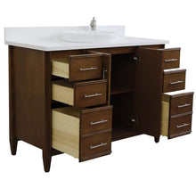 Load image into Gallery viewer, Bellaterra Home Vanity BellaTerra Home 49&quot; Single sink vanity in Walnut finish with White quartz and round sink 400901-49S-WA-WERD