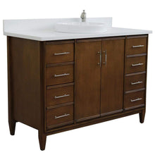 Load image into Gallery viewer, Bellaterra Home Vanity BellaTerra Home 49&quot; Single sink vanity in Walnut finish with White quartz and round sink 400901-49S-WA-WERD