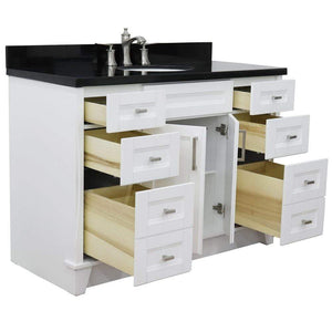 Bellaterra Home Vanity BellaTerra Home 49" Single sink vanity in White finish with Black galaxy granite and and oval sink 400700-49S-WH-BGO
