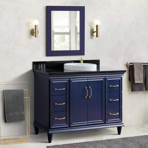Bellaterra Home Vanity BellaTerra Home 49" Single sink vanity in White finish with Black galaxy granite and and oval sink 400800-49S-WH-BGO 400800-49S-BU-BGRD
