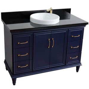 Bellaterra Home Vanity BellaTerra Home 49" Single sink vanity in White finish with Black galaxy granite and and oval sink 400800-49S-WH-BGO 400800-49S-BU-BGRD