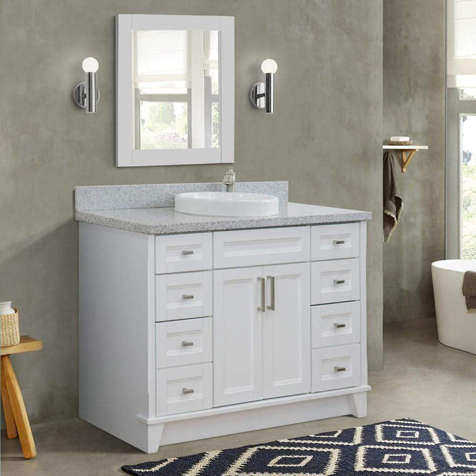 Buy Round Single Sink Vanity Top With Gray Granite -  Sinks and Vanities