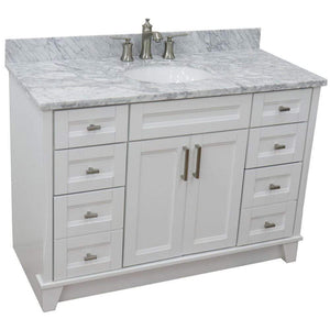 Bellaterra Home Vanity BellaTerra Home 49" Single sink vanity in White finish with White carrara marble and and oval sink 400700-49S-WH-WMO