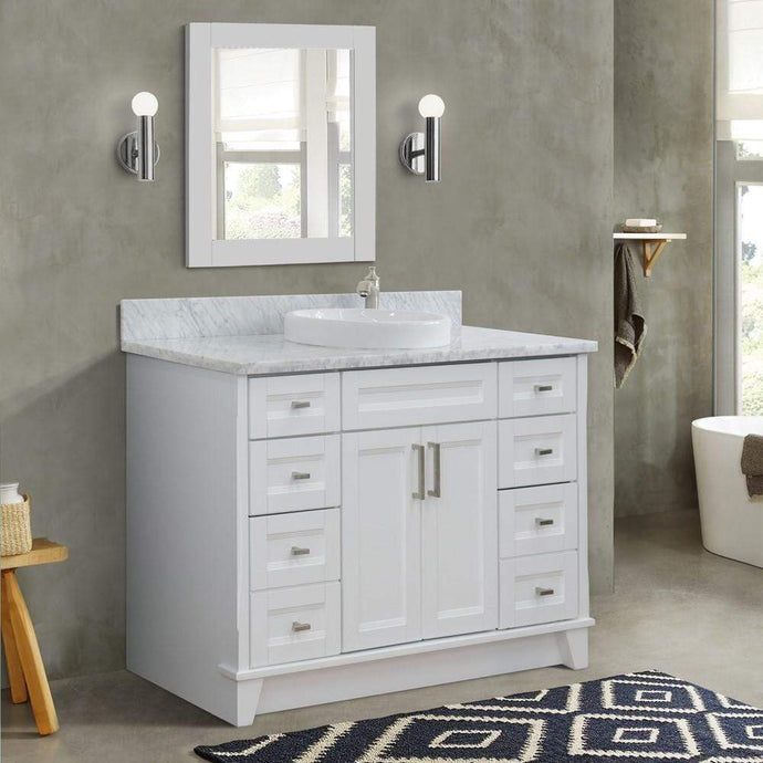 Buy Round Sink With White Carrara Marble - Sinks and Vanities