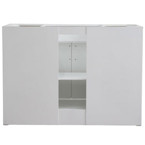 Bellaterra Home Vanity BellaTerra Home 49" Single sink vanity in White finish with White carrara marble and round sink 400700-49S-WH-WMRD